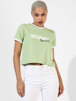 PINACOLADA - Women Green Printed Regular Fit Top