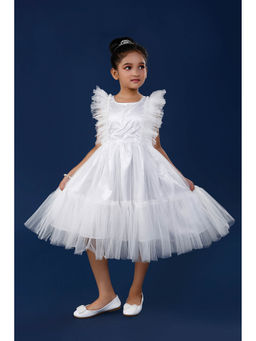 ZIP ZAP ZOOP - White Cute Sleeve Frills Party Dress
