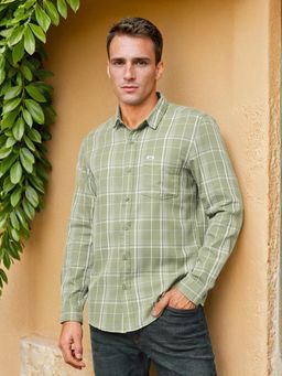 Lee - Mens Checked Green Shirt (Slim)