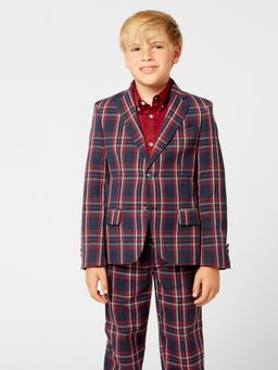 One Friday - Red and Blue Check Pattern Blazer