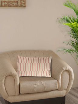 Maspar - Vintage Exotic Heritage Ruler Dot 310 Gsm Embroidery Red Medium Cushion Cover