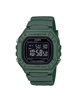 Casio - YOUTH Unisex Digital Black Dial Square Shape Watch W-218H-3BVDF-(M)