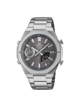 Casio - EDIFICE Men Analog + Digital Grey Dial Round Shape Watch ECB-S10D-8ADF-(M)