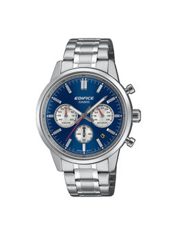 Casio - EDIFICE Men Analog Blue Dial Round Shape Watch EFR-575D-2ADF-(M)