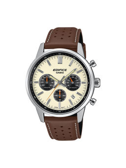 Casio - EDIFICE Men Analog Beige Dial Round Shape Watch EFR-575L-7ADF-(M)