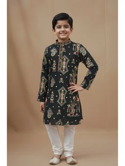 Lagorii - Black Multicolor Embroidered Kurta with Pyjama