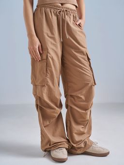 TOKYO TALKIES - Women Brown Utility Cargo Pant
