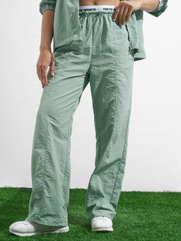 TOKYO TALKIES - Women Green Solid Elasticated Waist Pant