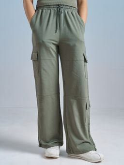 TOKYO TALKIES - Women Olive Solid Cargo Pant