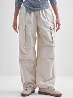 TOKYO TALKIES - Women Off White Solid Cargo Pocket Pant
