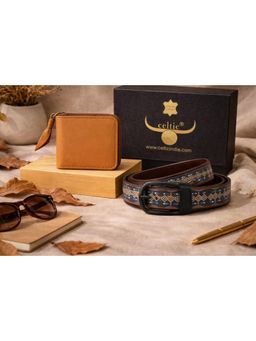 Celtic - Printed Belt Zip Leather Wallet Gift Set