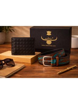 Celtic - Carved Belt Braided Wallet Gift Set