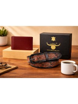 Celtic - Vintage Leather Wallet Belt Gift Set