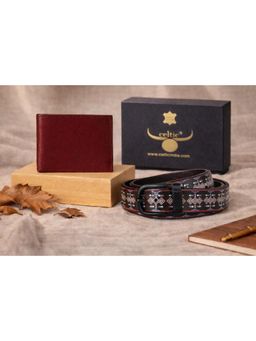 Celtic - Leather Wallet Printed Belt Combo Premium Gift Set For Men