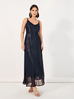 Styli - Women Cowl Neck Maxi Dress