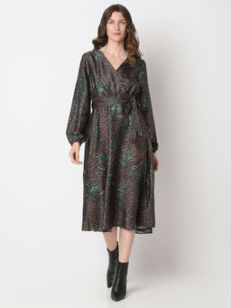 VERO MODA - Black Printed Midi Dress (Set of 2)