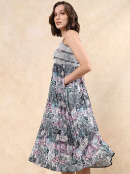 RAREISM - Phanks Print Fit and Flare Midi Dress