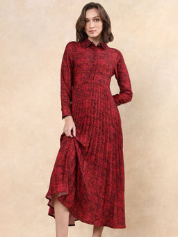 RAREISM - Verde Print Flared Midi Dress