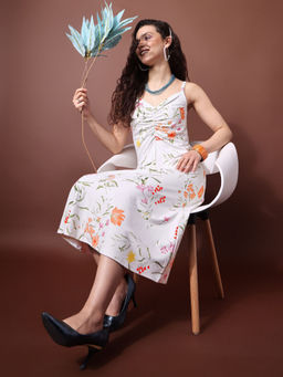 PURVAJA - Printed White Dress