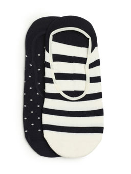 Tommy Hilfiger - Striped Cotton No-Show Socks - Pack Of 2