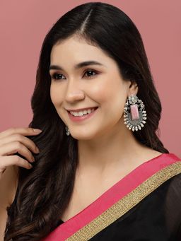 PANASH - Silver Plated Animal Shaped Oxidised Drop Earrings