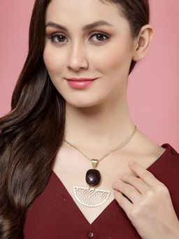 PANASH - Gold Plated Stone Studded Necklace