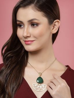 PANASH - Gold Plated Stone Studded Necklace