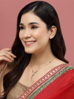 PANASH - Gold Plated Cz Studded & Beaded Mangalsutra