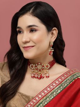 PANASH - Gold Plated Necklace and Earrings