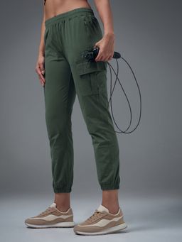 Technosport - Women Slim Fit Solid Cargo Joggers