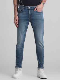 Jack & Jones - Blue Ankle Length Slim Fit Stretch Jeans
