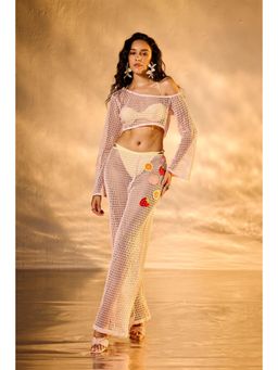Lea Clothing - Oasis Bloom Crochet Cover-Up Pant
