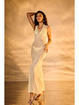 Lea Clothing - Solene Butter Yellow Sheer Cover-Up Dress