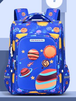 Little Surprise Box - Blue 2d Pop Space Planets School Backpack for Kids (6-10 Years)