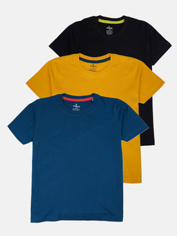 KiddoPanti - Boys Solid Half Sleeve Round Neck T-Shirts (Pack of 3)