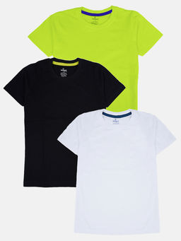 KiddoPanti - Boys Solid Half Sleeve Round Neck T-Shirts (Pack of 3)