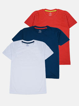 KiddoPanti - Boys Solid Half Sleeve Round Neck T-Shirts (Pack of 3)