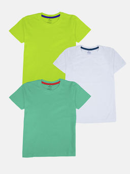 KiddoPanti - Boys Solid Half Sleeve Round Neck T-Shirts (Pack of 3)