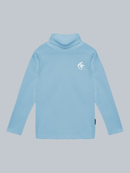 KiddoPanti - Blue Turtle Neck Full Sleeve T-Shirt
