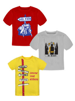KiddoPanti - Boys Round Neck Half Sleeve T-Shirts (Pack of 3)