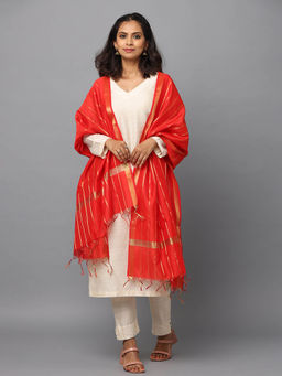 Hella Fashions - Red Banarasi Dupatta
