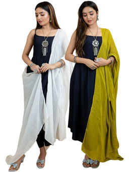 Hella Fashions - Solid Multi-Colour Cotton Dupatta