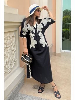 BOHO-CHIC By Sukriti Jain - Black Honeycomb Embroidered Dress