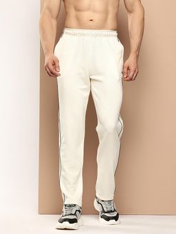 Alcis - Off White Textured Mid Waist Trackpant