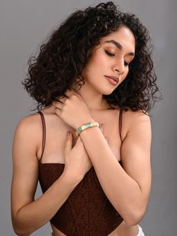 REENISAA - Women Enamel Voyage Colorblock Bangle