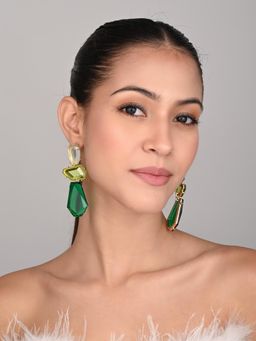 REENISAA - Emerald Envy Statement Drops Earrings