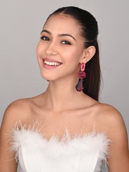 REENISAA - Crimson Crush Statement Drops Earrings