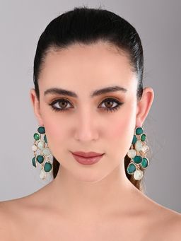 REENISAA - Boho Bloom Green Cascade Earrings