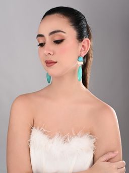 REENISAA - Aqua Blue Trio Gem Drop Earrings