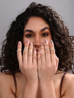 REENISAA - Radiant Halo Stack Ring Set (Pack of 9)